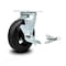 Service Caster 6 Inch Rubber on Steel Caster with Roller Bearing and Brake/Swivel Lock SCC SCC-30CS620-RSR-TLB-BSL - alternate 3